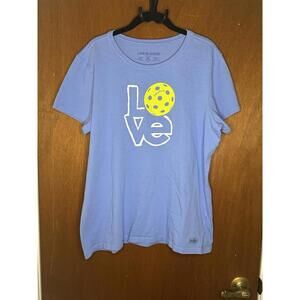 Life Is Good XL Crusher Women’s Round Neck Love Pickleball T-Shirt Cotton